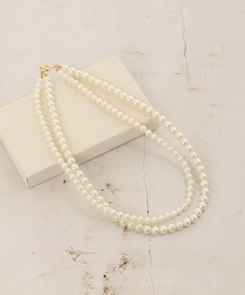 le.coeur blanc（ルクールブラン）の「パール2連ネックレス（ネックレス・レディース・オフホワイト・FREE）」の2枚目の写真