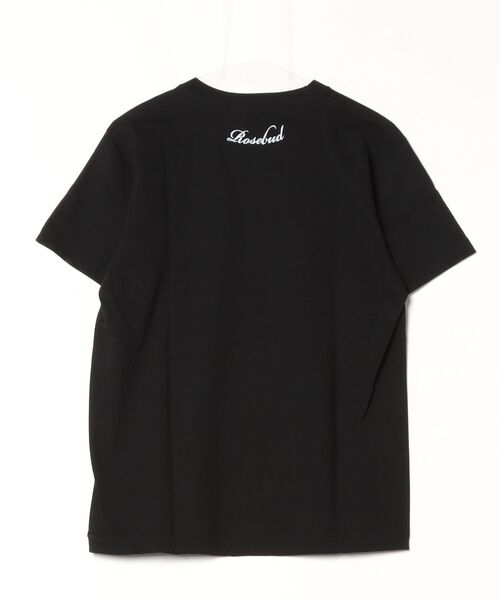 ROSE BUD(ローズバッド)の「GOT ROSE Tシャツ(Tシャツ/カットソー・レディース・ホワイト/ブラック・ONE SIZE)」の4枚目の写真