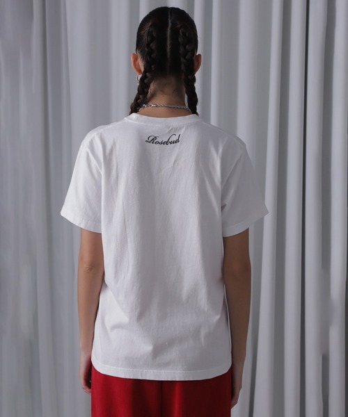 ROSE BUD(ローズバッド)の「GOT ROSE Tシャツ(Tシャツ/カットソー・レディース・ホワイト/ブラック・ONE SIZE)」の10枚目の写真