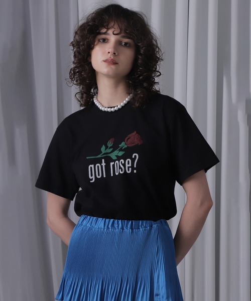 ROSE BUD(ローズバッド)の「GOT ROSE Tシャツ(Tシャツ/カットソー・レディース・ホワイト/ブラック・ONE SIZE)」の20枚目の写真