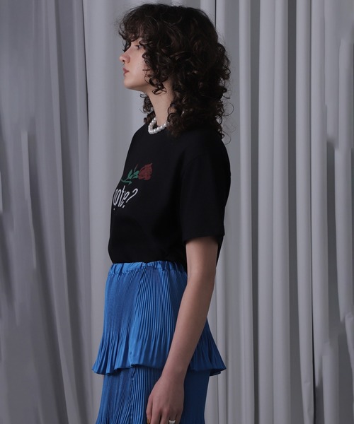 ROSE BUD(ローズバッド)の「GOT ROSE Tシャツ(Tシャツ/カットソー・レディース・ホワイト/ブラック・ONE SIZE)」の21枚目の写真