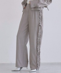 ECLAM（クラム）の「２WAY サイドフリル ドロスト ストレートパンツ（その他パンツ）」