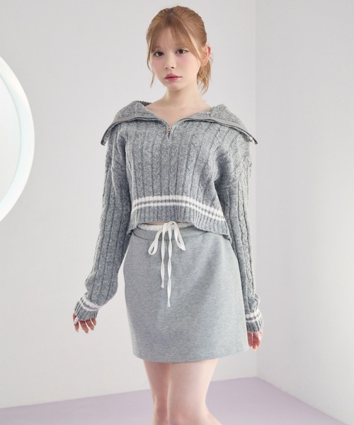 TITTY&CO.（ティティーアンドコー）の「カジュアルドローストリングスカート（スカート・レディース・グレー/ブラック/ベージュ・FREE）」の5枚目の写真