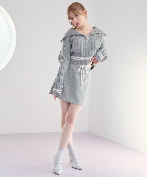 TITTY&CO.（ティティーアンドコー）の「カジュアルドローストリングスカート（スカート・レディース・グレー/ブラック/ベージュ・FREE）」の6枚目の写真