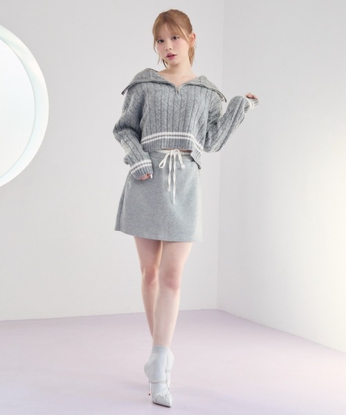 TITTY&CO.（ティティーアンドコー）の「カジュアルドローストリングスカート（スカート・レディース・グレー/ブラック/ベージュ・FREE）」の7枚目の写真