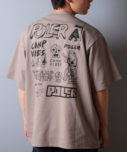 POLeR（ポーラー）の「【ムラサキスポーツ限定】POLER/ポーラー 半袖Tシャツ ビッグシルエット 吸湿速乾 259MCV0017（Tシャツ/カットソー・メンズ・ブラック/グレイッシュベージュ/ホワイト・M/L/XL）」の3枚目の写真