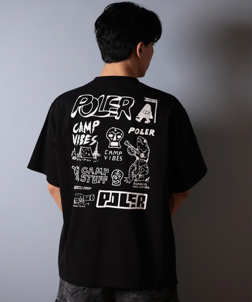 POLeR（ポーラー）の「【ムラサキスポーツ限定】POLER/ポーラー 半袖Tシャツ ビッグシルエット 吸湿速乾 259MCV0017（Tシャツ/カットソー・メンズ・ブラック/グレイッシュベージュ/ホワイト・M/L/XL）」の10枚目の写真