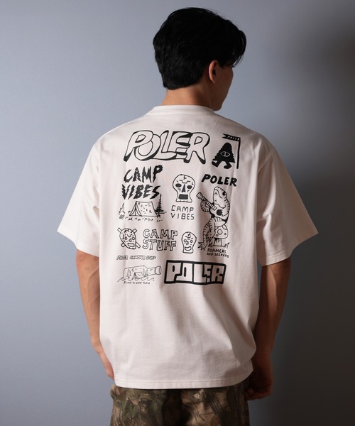 POLeR（ポーラー）の「【ムラサキスポーツ限定】POLER/ポーラー 半袖Tシャツ ビッグシルエット 吸湿速乾 259MCV0017（Tシャツ/カットソー・メンズ・ブラック/グレイッシュベージュ/ホワイト・M/L/XL）」の5枚目の写真