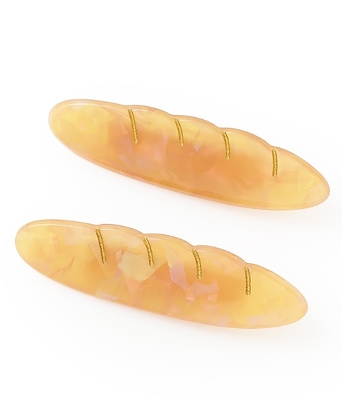 petit main（プティマイン）の「パンヘアクリップ2P（ヘアピン・キッズ・ベージュ/ブラウン・F）」の2枚目の写真