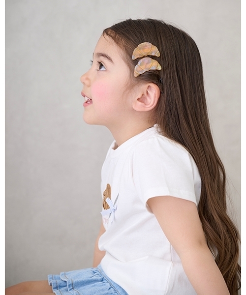 petit main（プティマイン）の「パンヘアクリップ2P（ヘアピン・キッズ・ベージュ/ブラウン・F）」の7枚目の写真