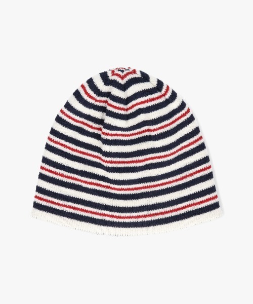 FILA（フィラ）の「FILA  KNIT BORDER SHORT BEANIE / フィラ（ニットキャップ/ビーニー・レディース・ホワイト/レッド・57~59cm）」の3枚目の写真