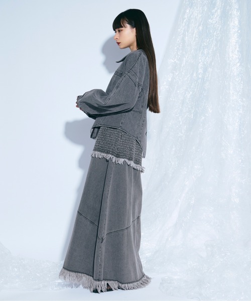 Ezick（エジック）の「lady mode デニムジャケット（デニムジャケット・レディース・ブラック/グレー・FREE）」の10枚目の写真