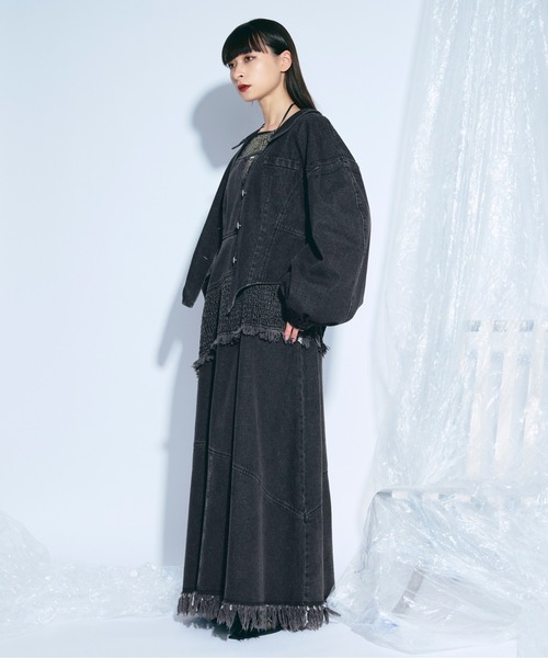 Ezick（エジック）の「lady mode デニムジャケット（デニムジャケット・レディース・ブラック/グレー・FREE）」の15枚目の写真