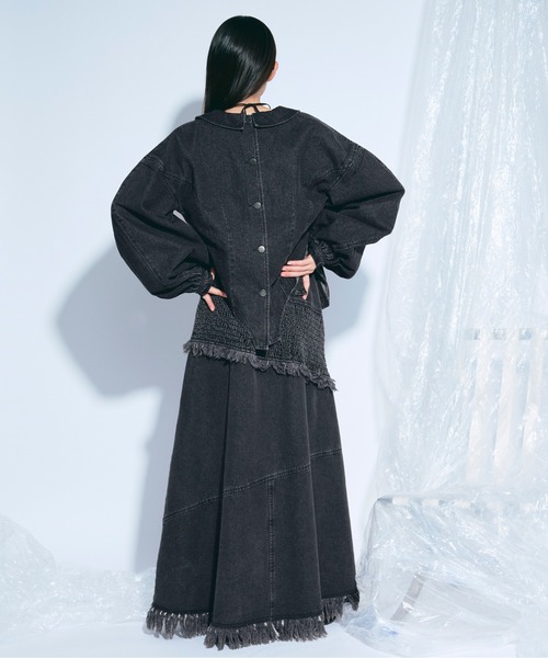 Ezick（エジック）の「lady mode デニムジャケット（デニムジャケット・レディース・ブラック/グレー・FREE）」の18枚目の写真