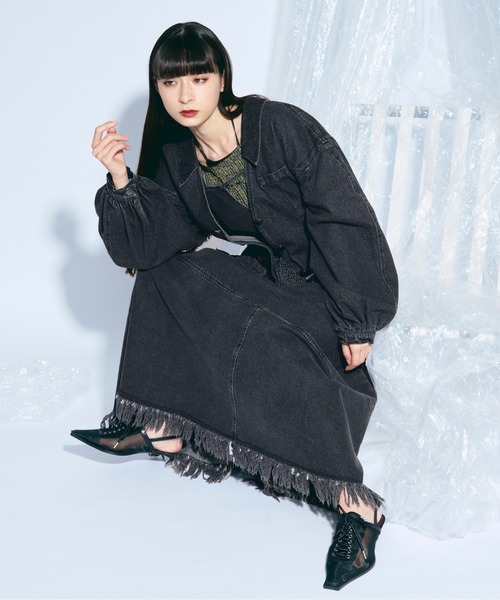 Ezick（エジック）の「lady mode デニムジャケット（デニムジャケット・レディース・ブラック/グレー・FREE）」の20枚目の写真