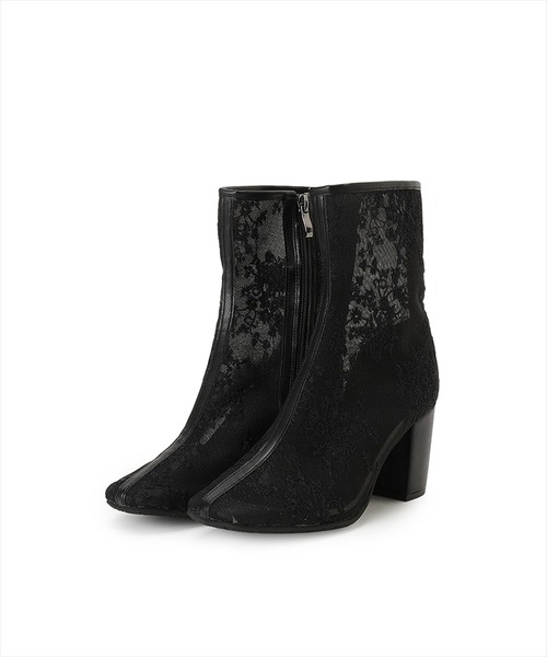 WILLSELECTION（ウィルセレクション）の「シアーショートブーツ（ブーツ・レディース・ホワイト系その他/ベージュ/ブラック系その他/ブラック・MEDIUM/LARGE）」の3枚目の写真