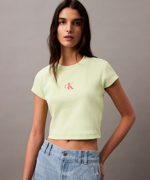 Tシャツ・カットソー   MONOGRAM BABY T-SHIRT KS704 Calvin Klein MONOGRAM BABY T-SHIRT KS704 (Calvin Klein/T