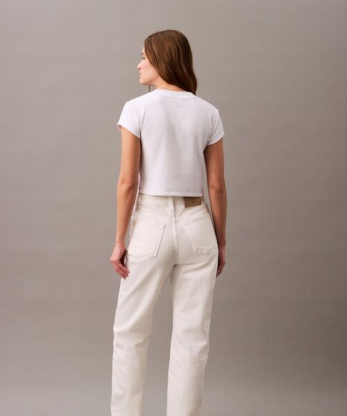 Calvin Klein(カルバン・クライン)の「モノグラム ベイビーTシャツ(Tシャツ/カットソー・レディース・ベージュ/ブルー/ライトグリーン/ブルー系その他/ブラック/ホワイト/アイボリー/ピンク系その他・XXS/S/XS/M/L)」の14枚目の写真