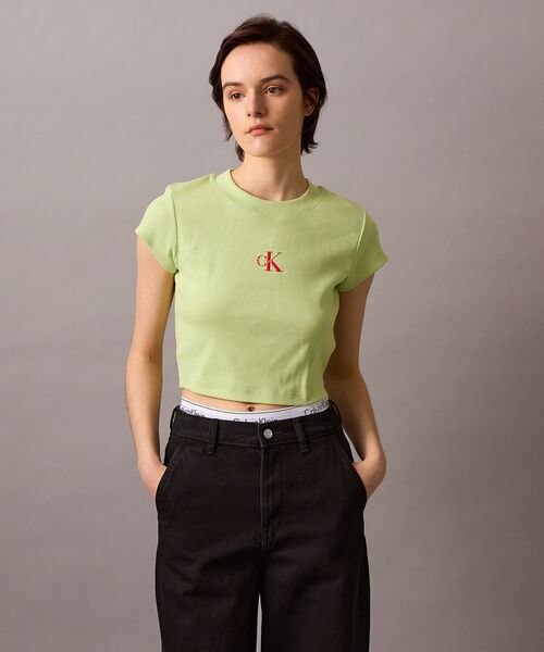 モノグラム ベイビーTシャツ（Tシャツ/カットソー）｜Calvin