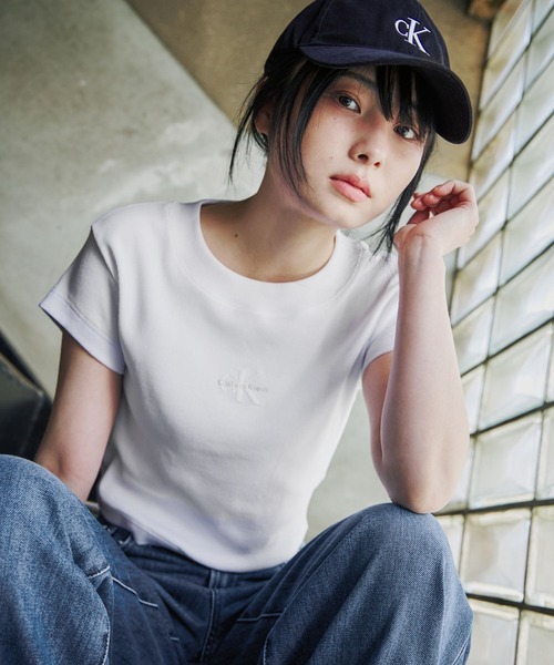 カルバンクライン モノグラム ベイビーTシャツ モノグラム ロゴ ベイビーTシャツ（Tシャツ/カットソー