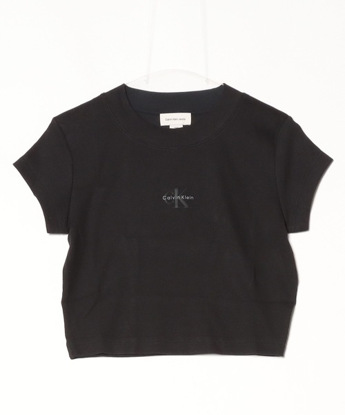Calvin Klein(カルバン・クライン)の「モノグラム ベイビーTシャツ(Tシャツ/カットソー・レディース・ベージュ/ブルー/ライトグリーン/ブルー系その他/ブラック/ホワイト/アイボリー/ピンク系その他・XXS/S/XS/M/L)」の15枚目の写真