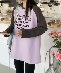 aimoha（アイモハ）の「プリントラグラン長袖Tシャツ（チュニック）」