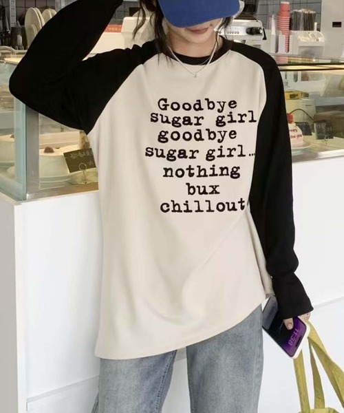 aimoha(アイモハ)の「プリントラグラン長袖Tシャツ(チュニック・レディース・ホワイト/ピンク/パープル/ベージュ・FREE)」の11枚目の写真