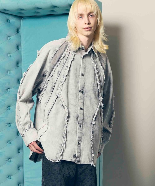 UNISEX》Cut Off Denim Prime-Over Alien Shirt/カットオフ