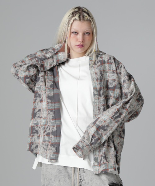 DANKE SCHON(ダンケシェーン)の「【WEB&DEPOT限定】DankeSchon/ダンケシェーン/BLEACH CHECK LSH(シャツ/ブラウス・レディース・レッド/グレー・F)」の20枚目の写真