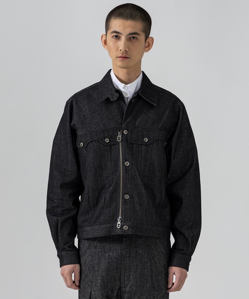 D.Nart.Ampta（ディーナ―トアンプタ）の「D.Nart.Ampta(ディー・ナート・アンプタ)Denim Jacket デニムジャケット（デニムジャケット・メンズ・ブラック/インディゴブルー・S/M）」の2枚目の写真