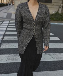 【AKIRANAKA/アキラナカ】別注 Tweed Like Knit Cardigan/ツイードライクニットカーディガン