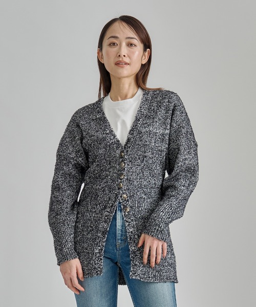 AKIRANAKA（アキラナカ）の「【AKIRANAKA/アキラナカ】別注 Tweed Like Knit Cardigan/ツイードライクニットカーディガン（カーディガン/ボレロ・レディース・ブラック/ブルー/ベージュ・2）」の4枚目の写真