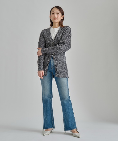 AKIRANAKA（アキラナカ）の「【AKIRANAKA/アキラナカ】別注 Tweed Like Knit Cardigan/ツイードライクニットカーディガン（カーディガン/ボレロ・レディース・ブラック/ブルー/ベージュ・2）」の6枚目の写真