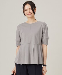 自由区（ジユウク）の「ハイツイストポンチペプラム カットソー（Tシャツ/カットソー）」