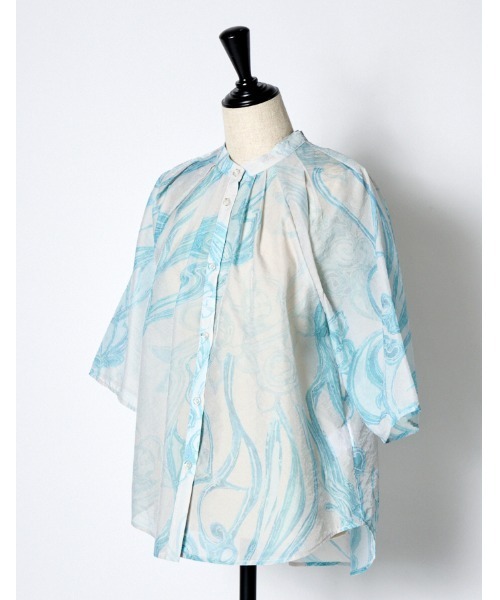 RUMCHE（ラムシェ）の「Marble Grace Sheer Blouse / マーブルグレースシアーブラウス（シャツ/ブラウス・レディース・ブルー・FREE）」の5枚目の写真