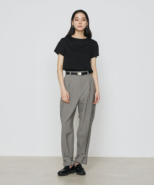 COMME CA（コムサ）の「アルビ二スタスムース強シルケット プルオーバー/半袖（Tシャツ/カットソー・レディース・ブラック/キャメル/ホワイト・9号/11号）」の13枚目の写真