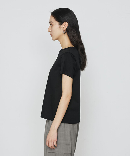 COMME CA（コムサ）の「アルビ二スタスムース強シルケット プルオーバー/半袖（Tシャツ/カットソー・レディース・ブラック/キャメル/ホワイト・9号/11号）」の19枚目の写真