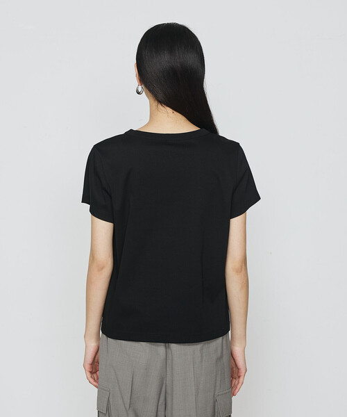 COMME CA（コムサ）の「アルビ二スタスムース強シルケット プルオーバー/半袖（Tシャツ/カットソー・レディース・ブラック/キャメル/ホワイト・9号/11号）」の20枚目の写真