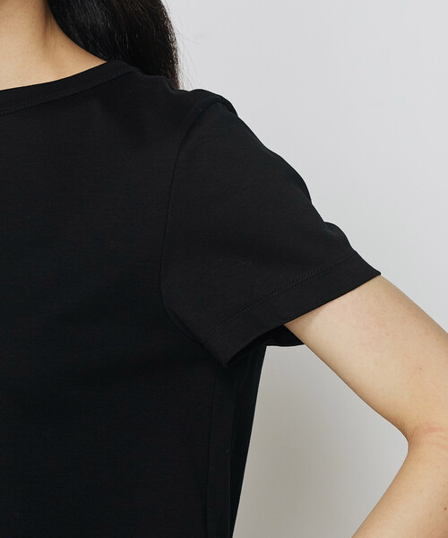 COMME CA（コムサ）の「アルビ二スタスムース強シルケット プルオーバー/半袖（Tシャツ/カットソー・レディース・ブラック/キャメル/ホワイト・9号/11号）」の22枚目の写真