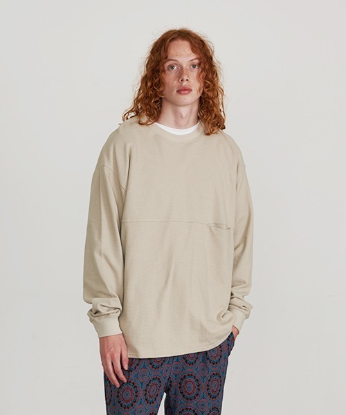 Revo.(レボ)の「Revo. ミニ裏毛 鹿の子 ルーズフィット プルオーバー(Tシャツ/カットソー・メンズ・ブラック/グレイッシュベージュ/グリーン・1/2)」の6枚目の写真