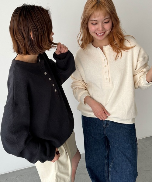 【おまけ付】 セール】El mar カルゼヘンリーロンT（Tシャツ/カットソー トップス