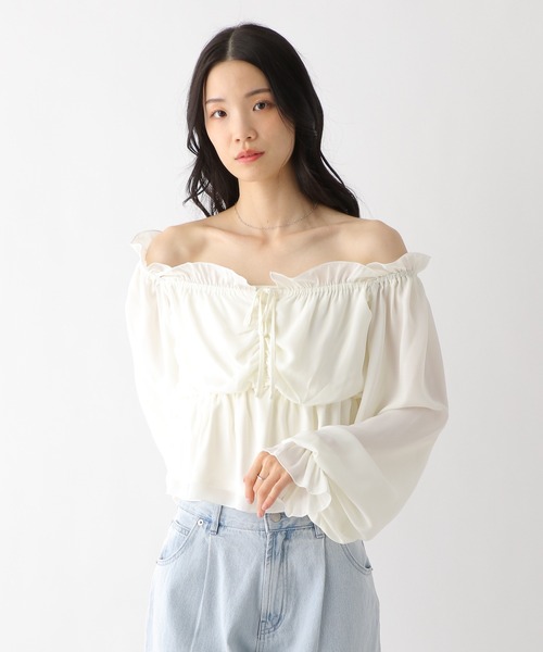 Heather(ヘザー)の「アソートオフショルブラウス 328003(シャツ/ブラウス・レディース・ブラック系その他/アイボリー/ピンク系その他・FREE)」の15枚目の写真