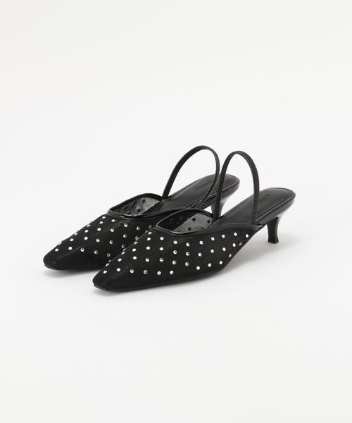 【LE VERNIS/ル・ベルニ】Rhinestone mules 244-211304
