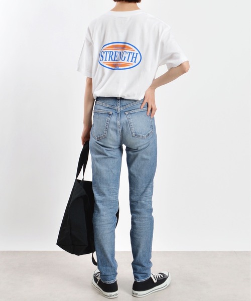 MODISH GAZE(モディシュガゼ)の「【MODISH GAZE】STRENGTHオーバルロゴTシャツ(Tシャツ/カットソー・レディース・ブラック/ホワイト・LARGE)」の20枚目の写真