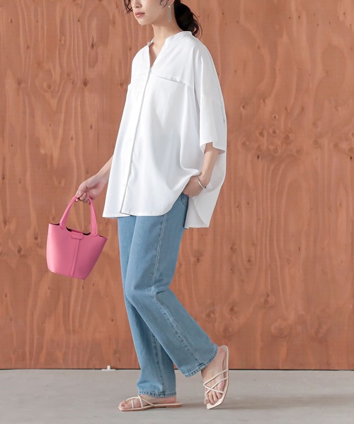 n'OrLABEL(ノアールレーベル)の「【機能素材】『スキッパーシャツ』(シャツ/ブラウス・レディース・ブルー/オフホワイト/ブラック・FREE)」の22枚目の写真