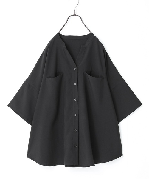 n'OrLABEL(ノアールレーベル)の「【機能素材】『スキッパーシャツ』(シャツ/ブラウス・レディース・ブルー/オフホワイト/ブラック・FREE)」の9枚目の写真