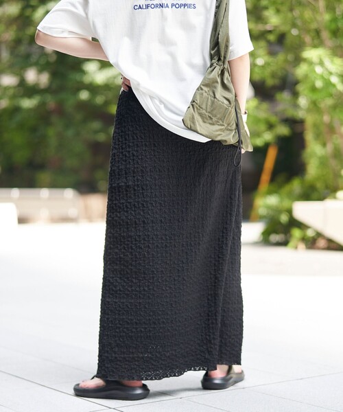 coen(コーエン)の「カットレースナロースカート(スカート・レディース・オフホワイト/ブラック/コバルトブルー・FREE)」の4枚目の写真