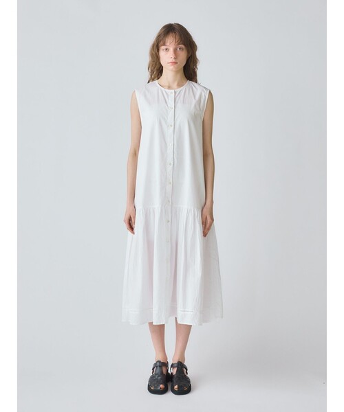 ミディウミ midi umi ノースリーブ たっぷりタック　ワンピース MidiUmi ワンピース ハーフスリーブタックワンピース : ZOZOTOWN
