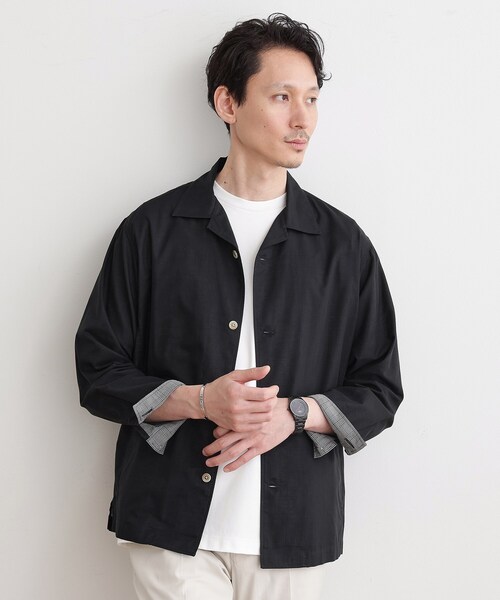 TAKEO KIKUCHI(タケオキクチ)の「【羽織】ダブルフェイス シャツ 羽織り(シャツ/ブラウス・メンズ・ブラウン系その他/ブラック・02/03/04)」の2枚目の写真
