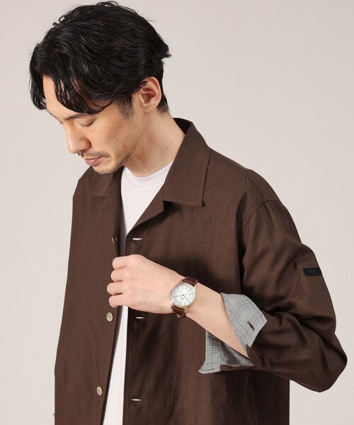 TAKEO KIKUCHI(タケオキクチ)の「【羽織】ダブルフェイス シャツ 羽織り(シャツ/ブラウス・メンズ・ブラウン系その他/ブラック・02/03/04)」の14枚目の写真
